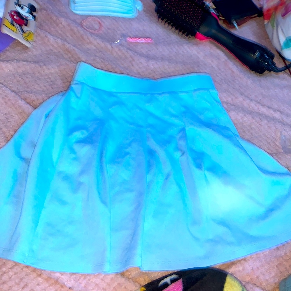 blue skater skirt